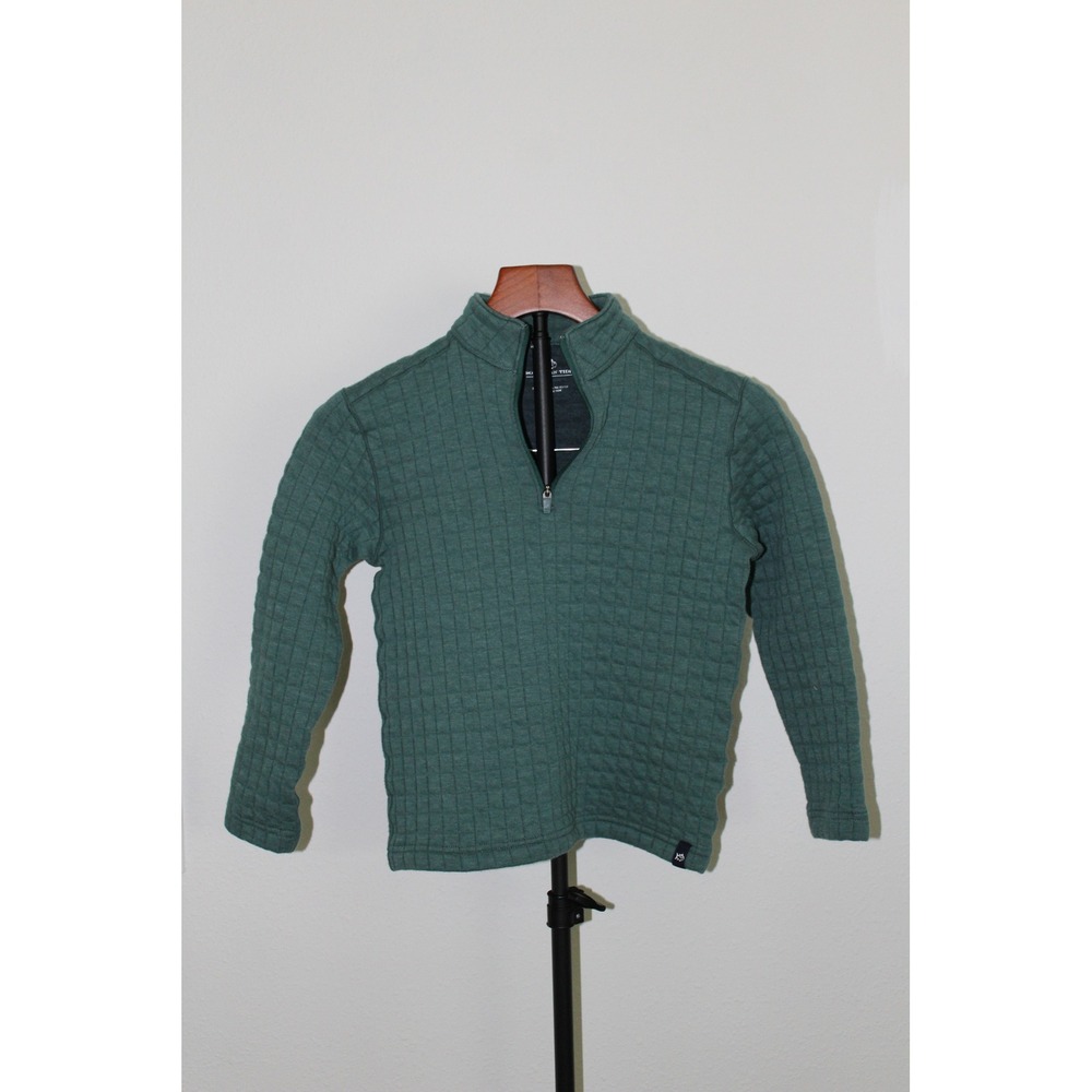 Southern Tide Kids Green Quilted Grid Quarter Zip Pullover Sweater Size M